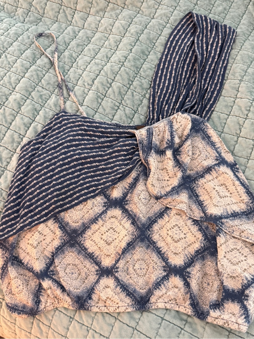 Free People Call On Me Asymmetrical Tank Top — Indigo Blue — Medium - Picture 3 of 5